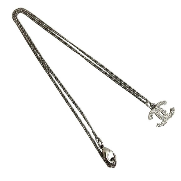CHANEL Authentic Silver Logo Necklace - Picture 4 of 5